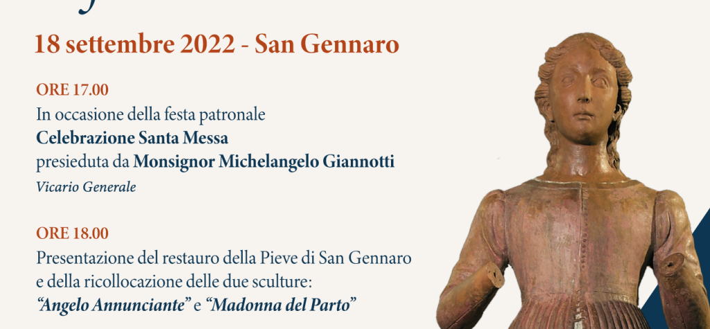 Restauro della Pieve di San Gennaro e ricollocazione dell’Angelo Annunciante e della Madonna del Parto